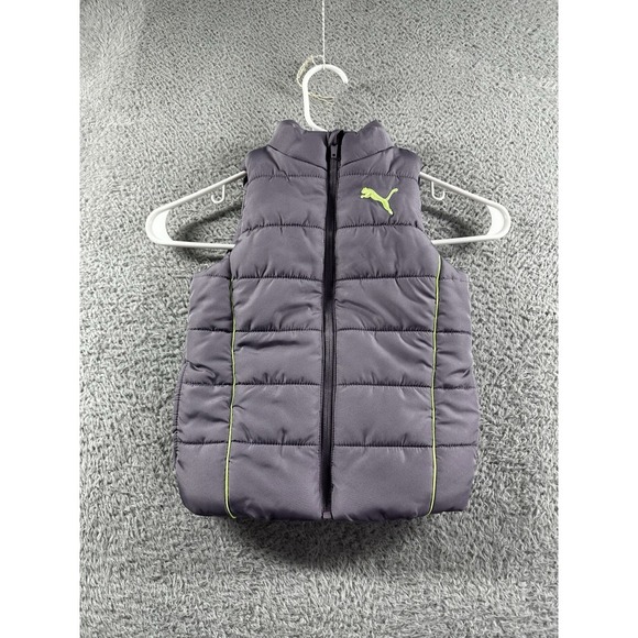 Puma Puffer Bubble Vest‎ Girls 3T Purple Full Zip Lightweight Winter Outerwear - Picture 1 of 10